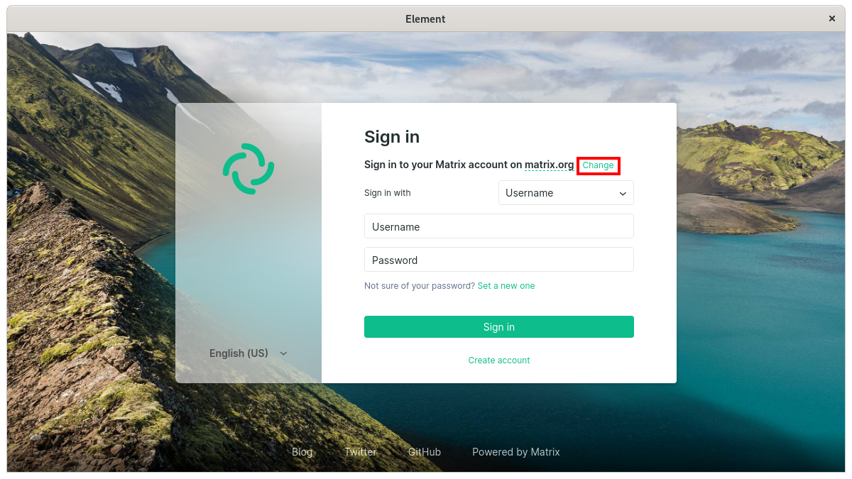 Change login page with focus on the homeserver button