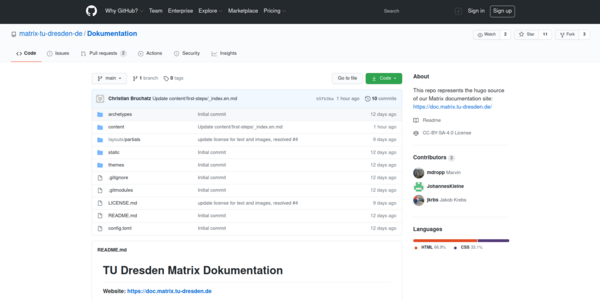 Matrix Doku auf GitHub